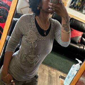 Givenchy Embellished Gray Women's Top